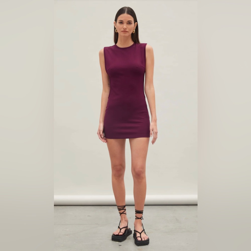 Atoir Hudson Dress Plum Haze Mini Cut Out Bodycon